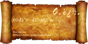 Olár Ádám névjegykártya